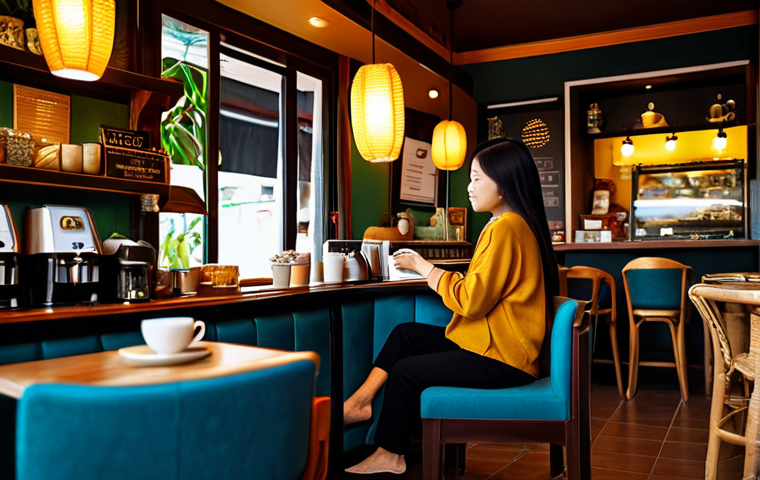 **
"A vibrant and inviting Thai coffee shop interior, filled with the aroma of freshly roasted coffee beans. Soft jazz music plays in the background. A fully clothed woman in modest, casual attire sits comfortably in a plush chair. The scene is lit with warm, inviting light. Perfect anatomy, correct proportions, natural pose, well-formed hands, proper finger count, natural body proportions, safe for work, appropriate content, fully clothed, professional, modest, family-friendly."
**