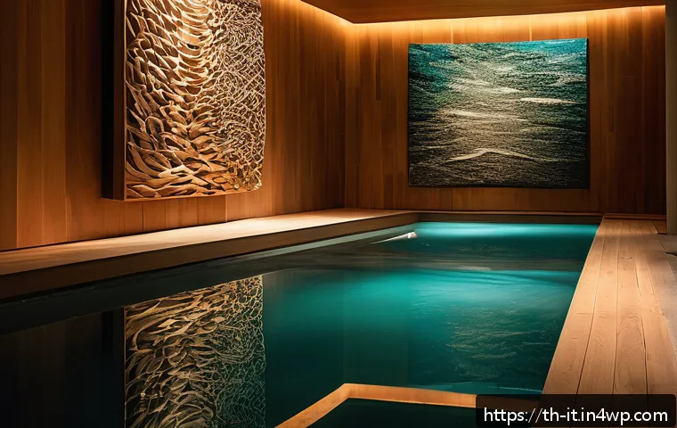 다감각 예술 경험 디자인의 트렌드 분석 - A modern multisensory art exhibition space featuring immersive surround sound with natural elements ...